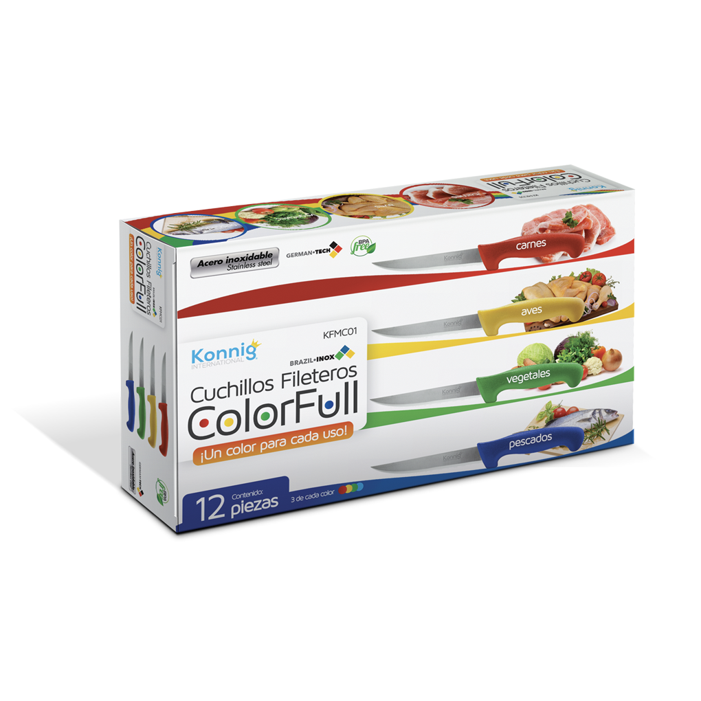 Cuchillo Filetero Colors 6 pzas.