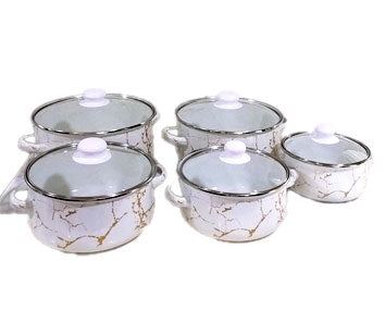 Juego de 5 Cacerolas Peltre 16/18/20/22/24/26