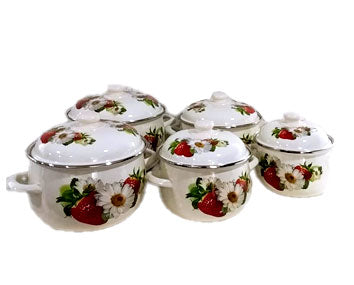 Juego de 5 Cacerolas Peltre 16/18/20/22/24/26