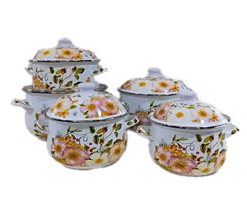 Juego de 5 Cacerolas Peltre 16/18/20/22/24/26