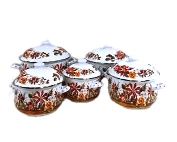 Juego de 5 Cacerolas Peltre 16/18/20/22/24/26