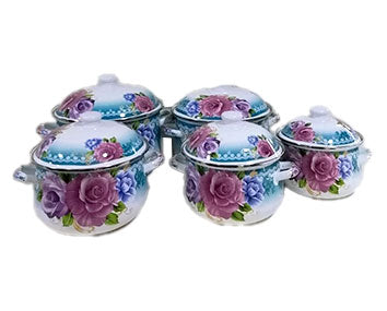 Juego de 5 Cacerolas Peltre 16/18/20/22/24/26