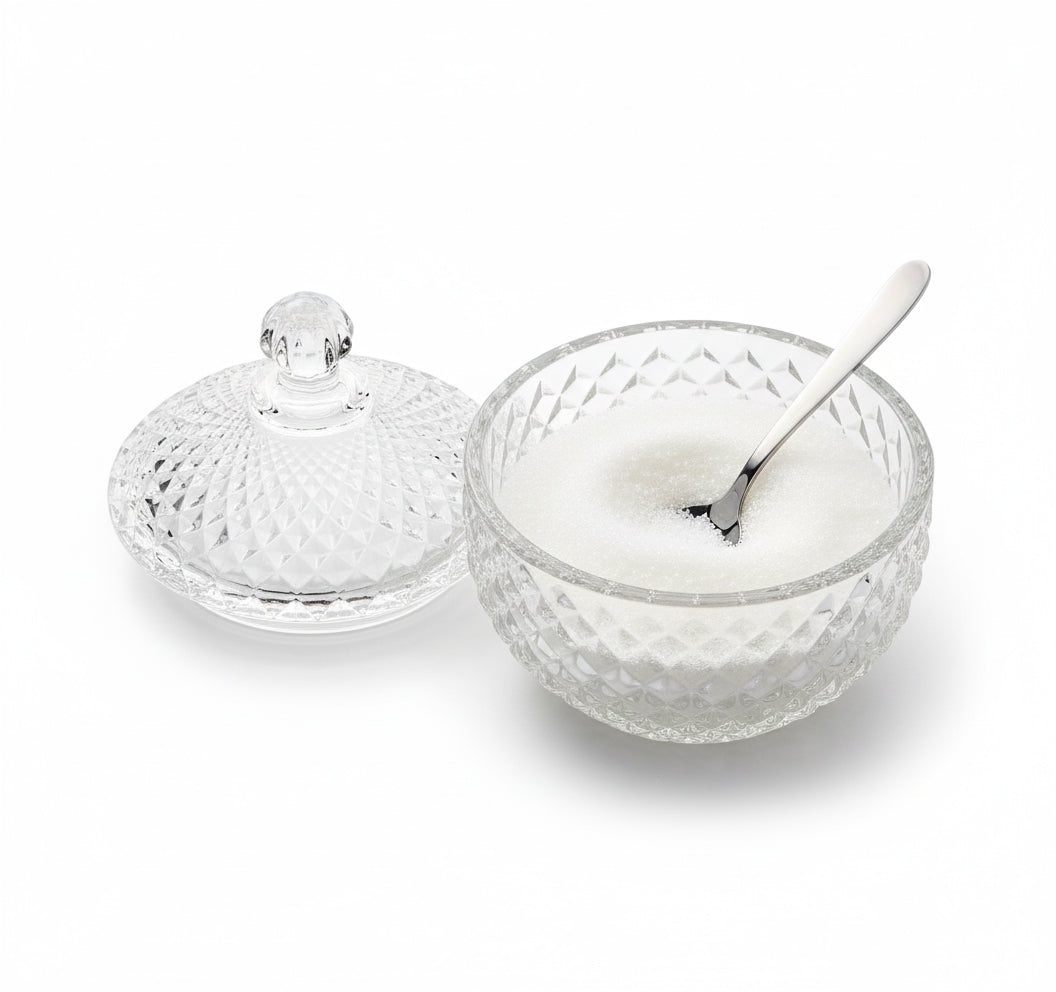 Azucarera dulcero de vidrio con tapa