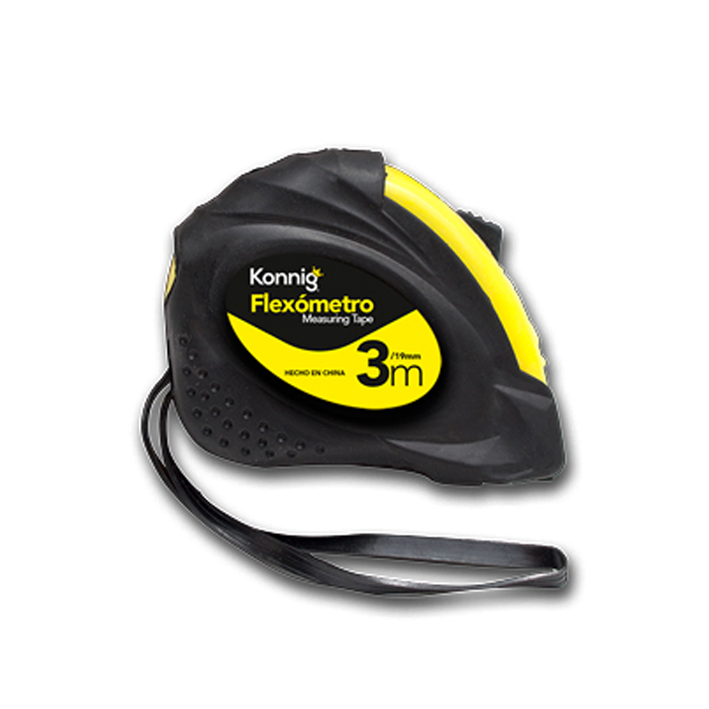 Flexómetro reforzado de 3m/19mm en color amarillo