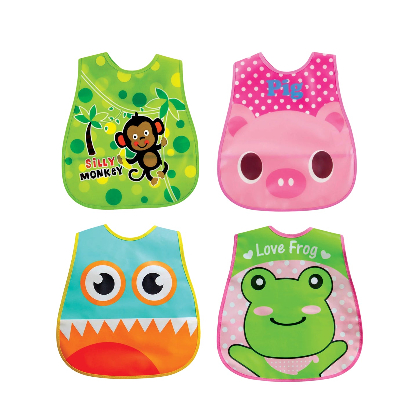 Babero para bebe figura de animalitos ajustable