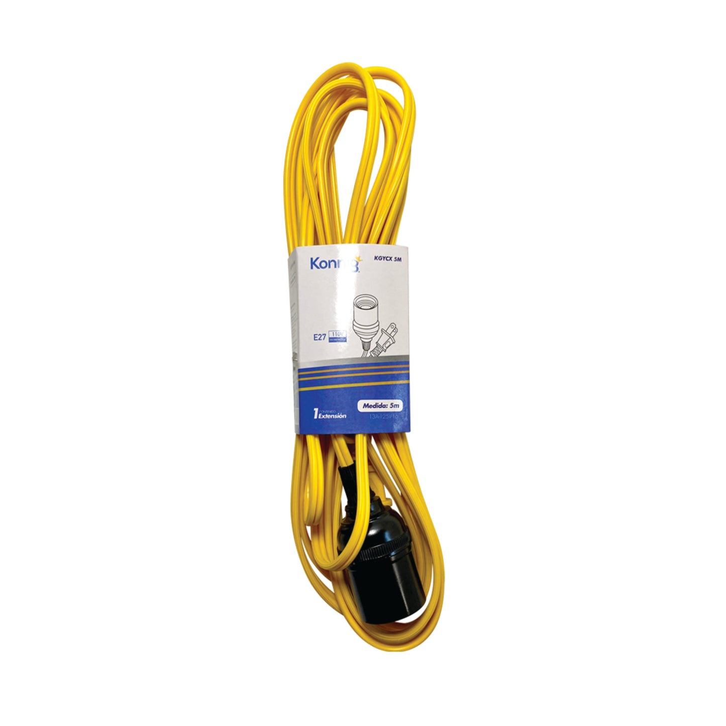 Extensión amarilla uso rudo de 5m con Socket