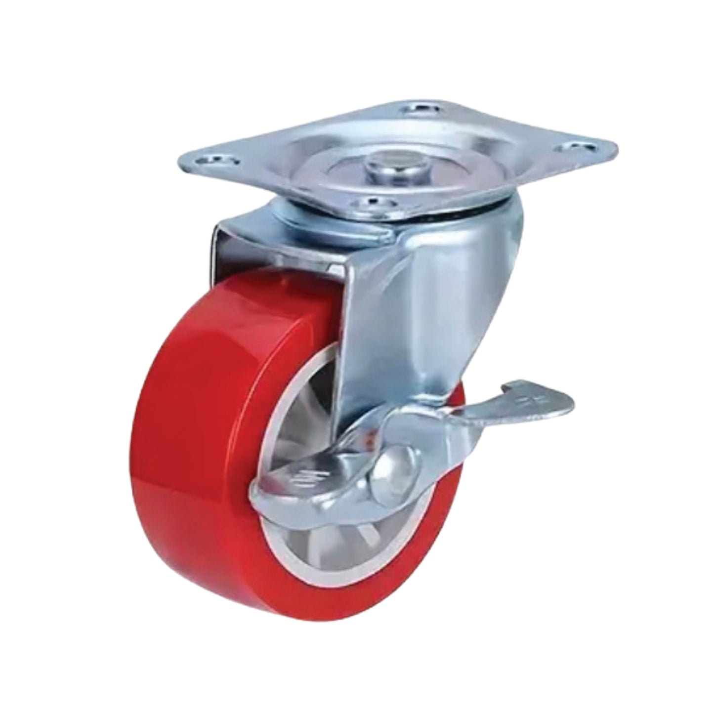 Llanta giratoria de PVC con freno de 4”