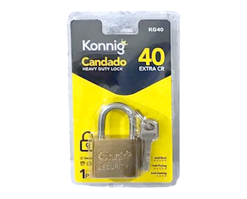 Candado en blíster reforzado cuadrado de 40mm