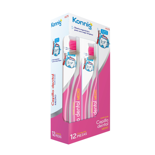 Cepillo dental medio caja 12 pzas.