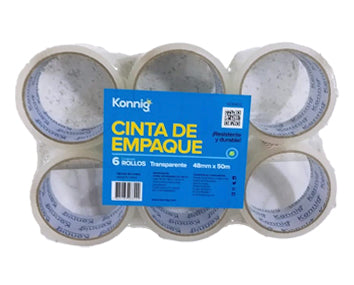 Cinta transparente 6 rollos 48mmx50mts