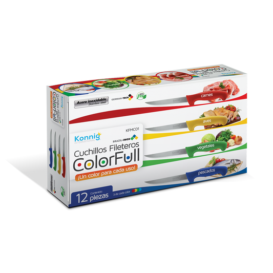 Cuchillo Filetero Colors 6 pzas.