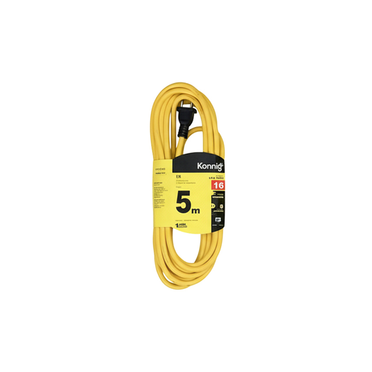 Extensión de uso rudo amarillo de 5m