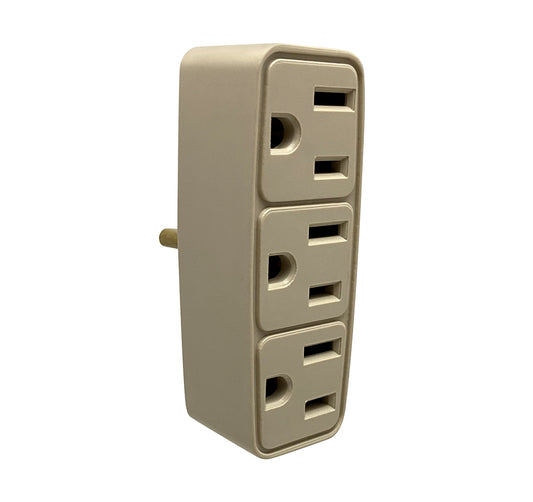 Clavija trifásica con 3 puertos blanca