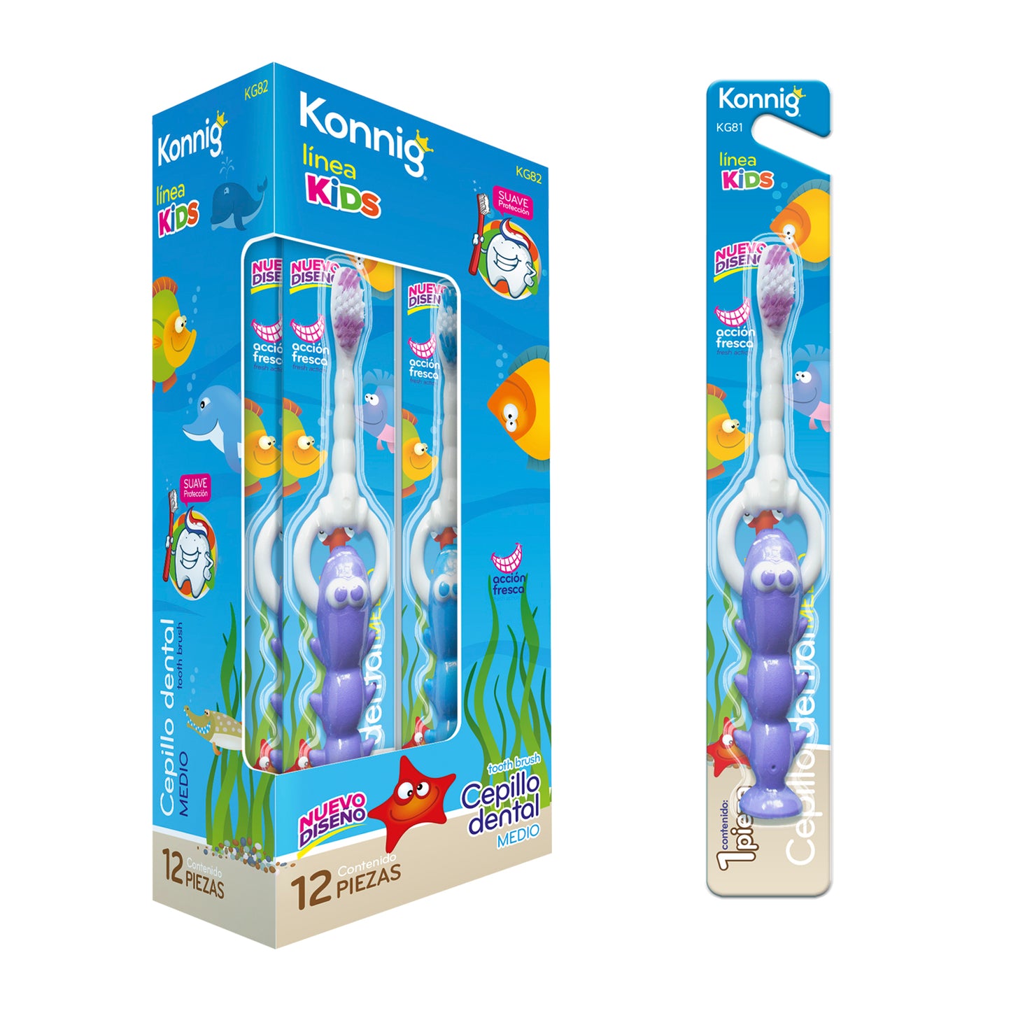 Cepillo dental niño caja 12 pzas.
