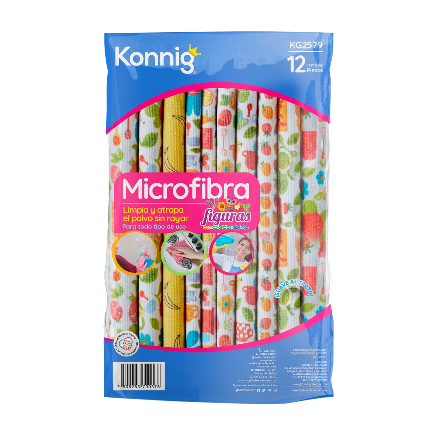 Microfibra 12 pzas. figuras